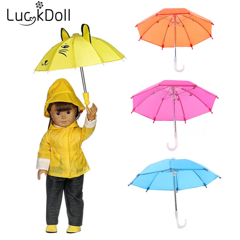 Multi colored umbrellas for 18 inch American girl doll and 43cm Baby