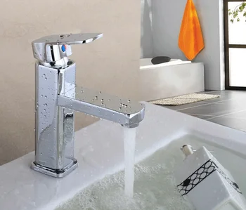 

Elegant Chrome Deck Mounted Solid Brass Single Handle Bathroom Vanity Sink / Basin / Torneira Faucets Mixers Taps (UP-0101)