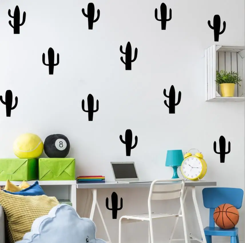

DIY Wall Simple Creative Multi-style Cactus Pattern Removable Wall stickers for children rooms Drop shipping #25
