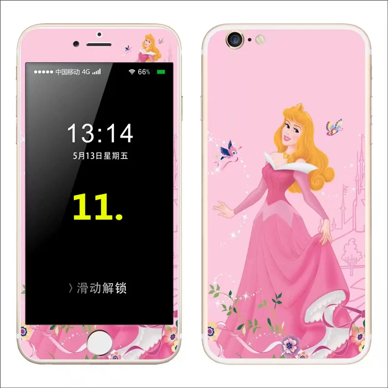 10 pcs 9H HD beautiful girl pattern Front + Back Tempered Glass For iPhone 6 6s plus Mobile phone cover screen protection film | Мобильные