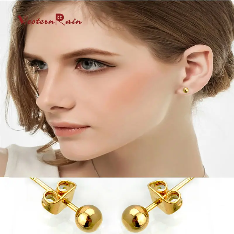 WesternRain Gold Stud Earrings For Women Brand Earrings Letters