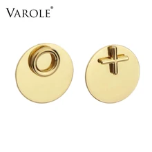 VAROLE, модные, асимметричные, дизайнерские, круглые серьги для женщин, крест и круг, серьги-гвоздики из нержавеющей стали для женщин, ювелирные изделия, Brincos