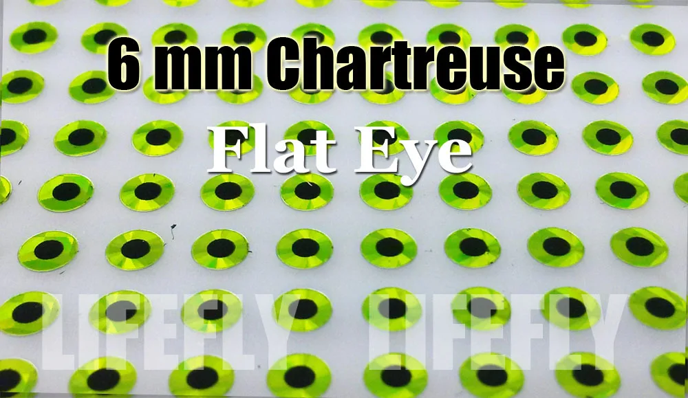 6 мм плоский Chartreuse/оптовая продажа 700 плоских глаз завязывание мушек Блесен