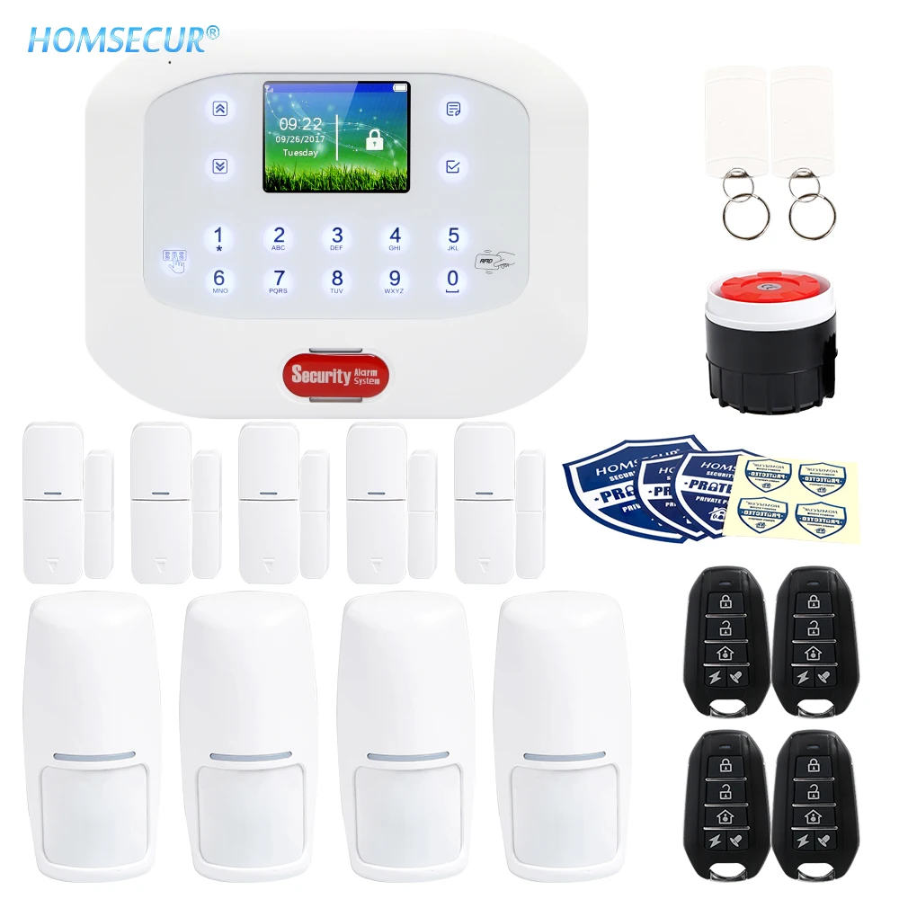 Homsecur беспроводный и проводной GSM PSTN LCD SMS автоматическая система охранной