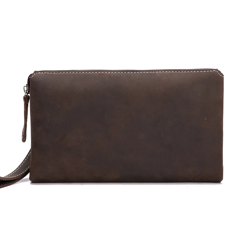 

Men's leather casual leather clutch handbag crazy horse wallet tide man bag large capacity