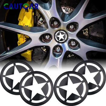 

4Pcs Pentagram sign Car Wheel Center Hub Caps Cover Sticker Emblem Badge Styling For for JEEP Wrangler Liberty Grand Cherokee