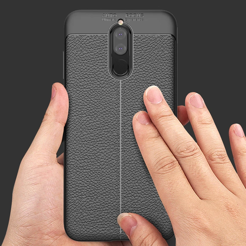 

YUETUO black phone back etui,coque,cover,case for huawei mate 10 lite matte 10lite nova 2i Honor 9i silicon silicone accessories