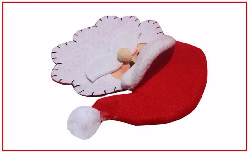 8 шт./пакет творческий ручной работы Санта Клаус рождественские ножи и вилки карманы конфеты подарочные сумки крышка одежда столовые приборы для дома Держатель