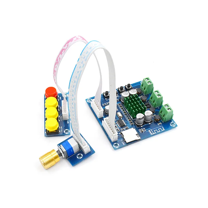 

KYYSLB DC12~24V 30W*2 XH-A231 0~15M Bluetooth Amplifier Board Speaker External Potentiometer with TF Playback Digital Amplifier