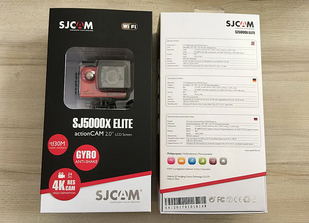 Спортивная Экшн-камера SJCAM SJ5000X Elite, гироскоп, Wi-Fi, 4 K, 24fps, HD, для дайвинга, 30 м, водонепроницаемая, NTK96660, SJ, Спортивная DV камера