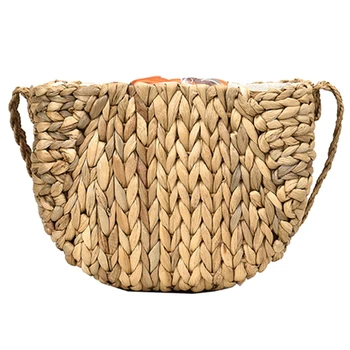 

JHD-Women Rattan Beach Straw Bag Children'S Basket Bag Summer Holiday Vacation Bohemian Handmade Bag Girls Small Tote