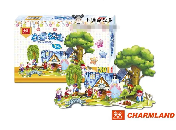 3D головоломки бумажная модель миф сюжета здания Лампа Аладдина Русалка Золушка