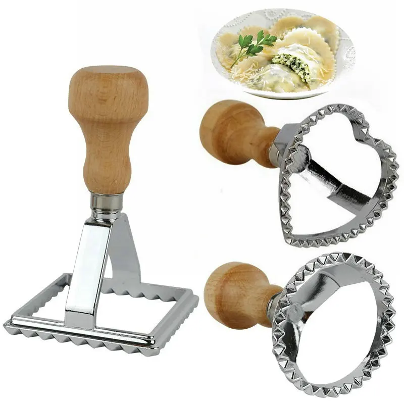Super Round Square Heart Shape Pastry Maker Dumpling Wrapper Cutter Ravioli Stamp Pasta Molding
