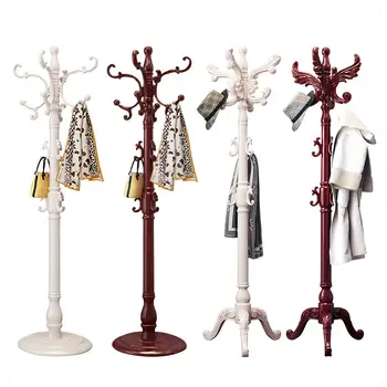 

B Solid wood European coat rack floor home bag rack single pole simple modern bedroom hanging clothes rack
