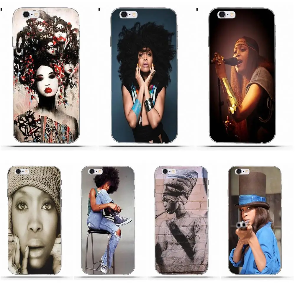 Erykah Badu Street Art Для iPhone X 4 4s 5 5C SE 6 S 7 8 Plus Galaxy S5 S6 S7 S8 большое ядро II Prime Alpha TPU Quin