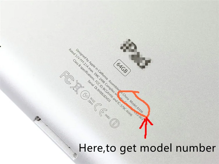 Where to get iPad model number_