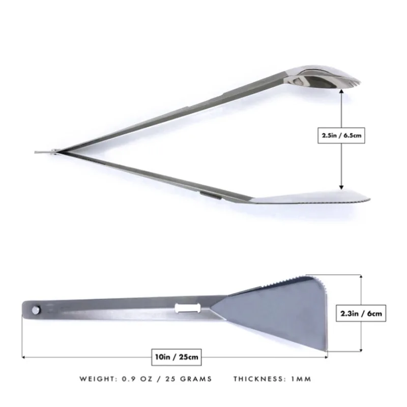 Мульти утварь Открытый Портативный Съемная лопаточка из нержавеющей стали Ложка Вилка Тонг инструмент для барбекю для путешествий на открытом воздухе кемпинга