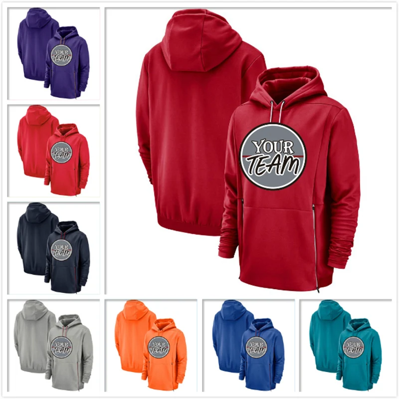 

China OEM Customize Sport Pullover Hoodie DIY Design Your College Team Logo Embroidered Stitch Jacket Training Sweatshirts Red