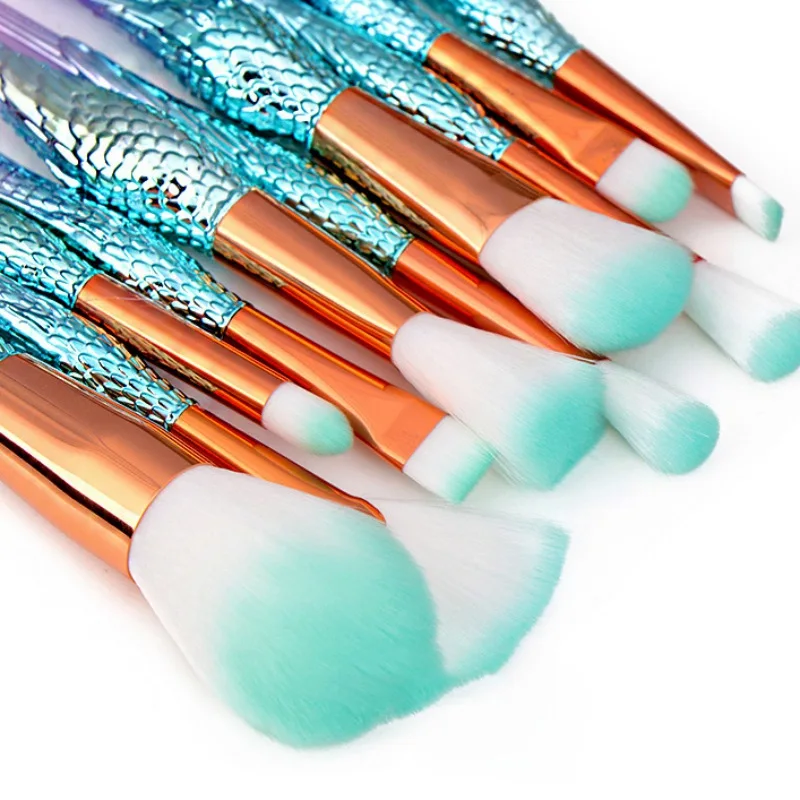 10Pcs \ набор кистей для макияжа Набор Мягкий Нейлоновый Ворс косметическая