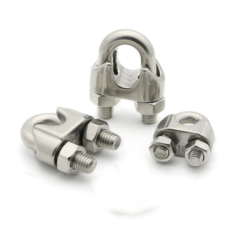 Clip per cavi a morsetto tipo U M2/3/4/5/6/8/10/12/14mm bulloni per cavi con Clip a fune morsetti Hardware per sartiame acciaio inossidabile 304