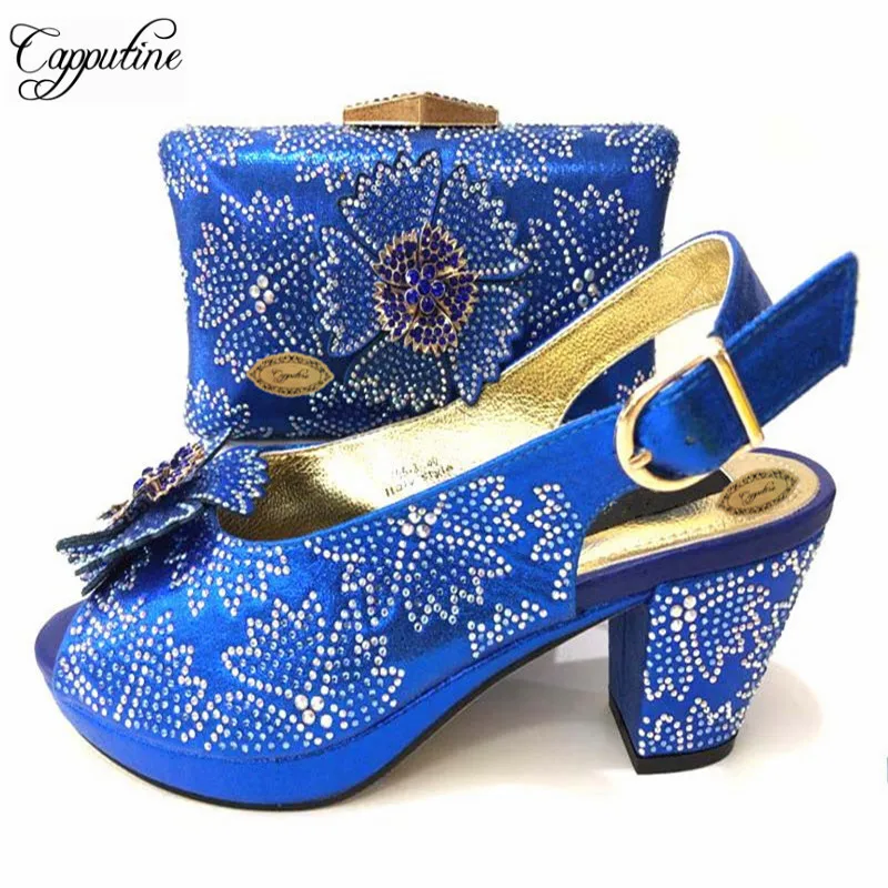 

High Quality Italian Color Shoes With Bags Set Nigerian Style Women Shoes And Bag To Match For Parties TX-369