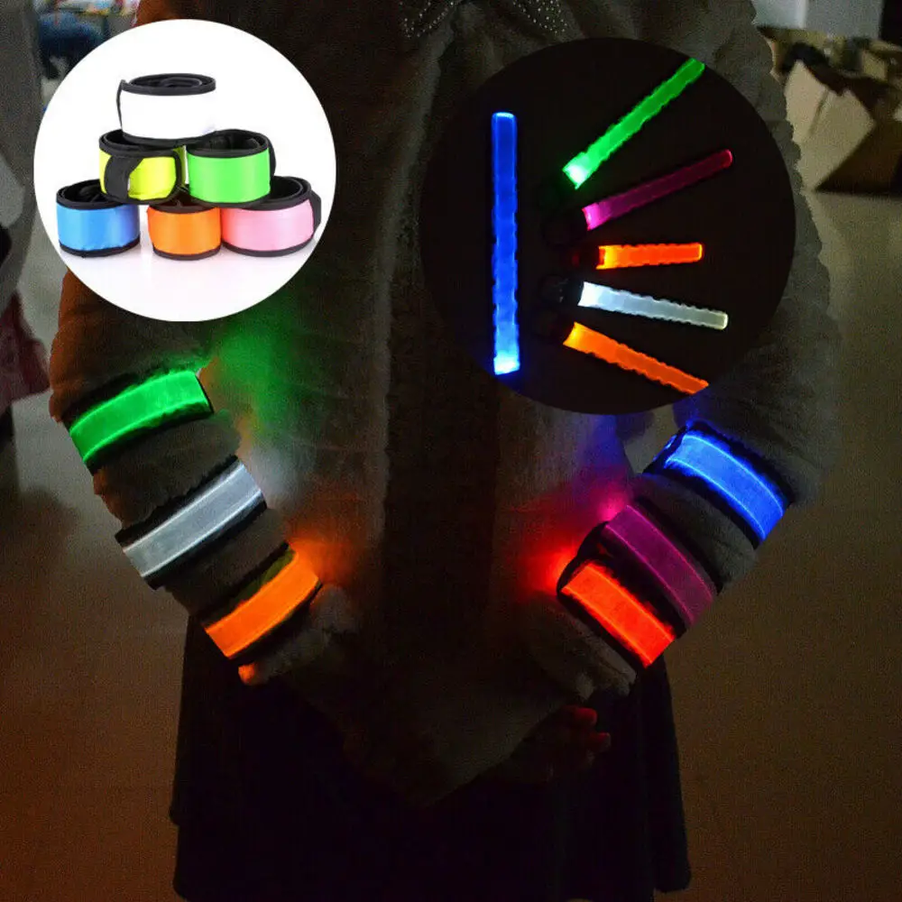 

Creative Glow Party Supplies Glow Bangle Reflective Led Light Arm Armband Strap Safety Belt For Night Running Cycling