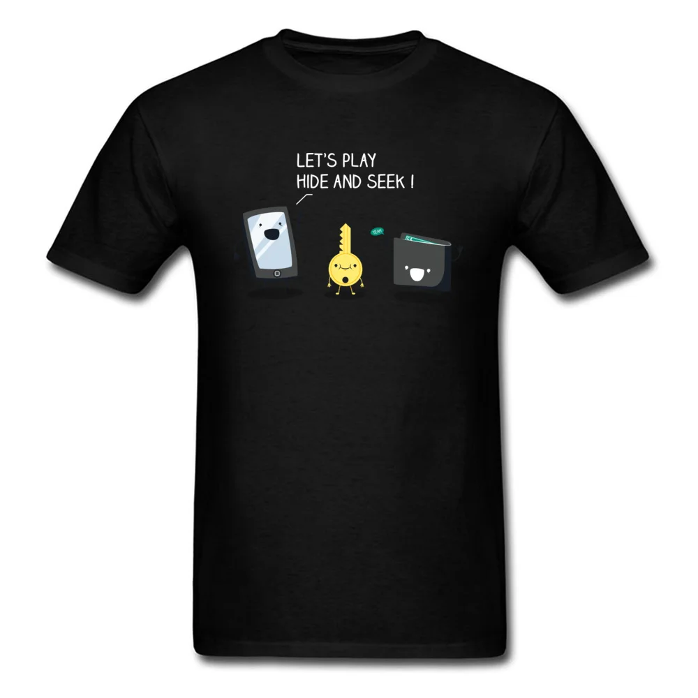 Europe Lets play a game Men T-shirts Cute April FOOL DAY Short Sleeve Crew Neck Cotton Fabric T Shirt Normal Tee Shirt Lets play a game black