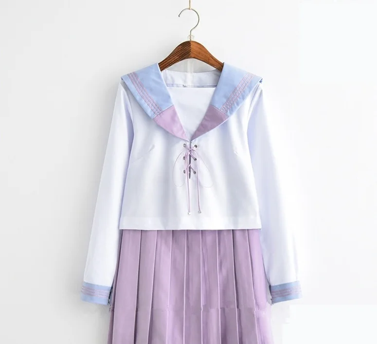 اليابانية زي مدرسي للفتيات بحار قمم + تنورة البحرية نمط الطلاب الملابس ل فتاة زائد حجم الا المشجع الملابس