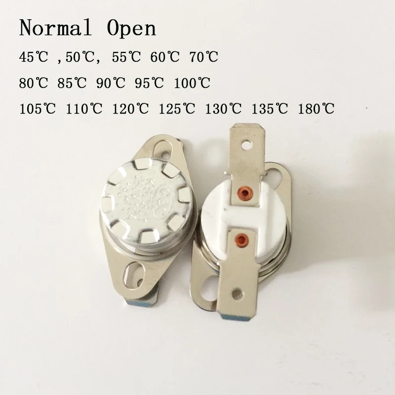 

5PCS KSD301 Normally Open NO Thermostat Temperature Thermal Control Switch DegC 45/50/55/60/70/80/85/90/95/100/105/120/135/180