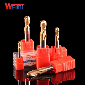 

Weitol 1PCS HRC60 2 Flutes Ball Nose End Mill Metal Milling Cutters CNC Router Bits For Cutting brass