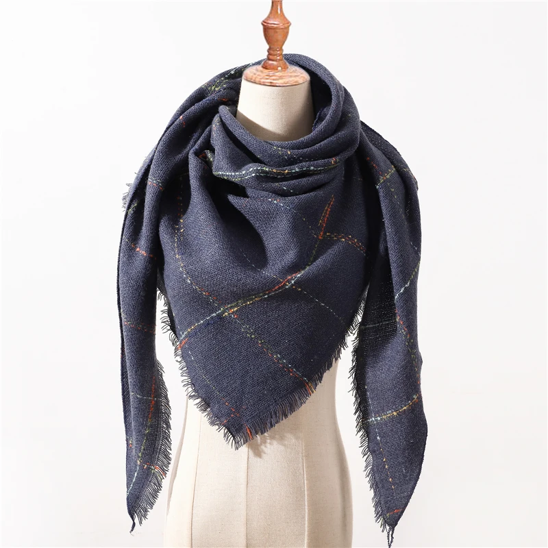 Дизайнерский брендовый вязаный женский шарф, мягкий зимний теплый шейный платок, Женский кашемировый шарф, шарф из пашмины - Цвет: m4