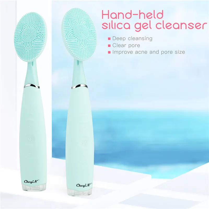 

Protable Face Care Electric Brush Handheld Silicone Face Cleanser Facial Brush for Deep Cleansing Rechargeable Skin Care Tool