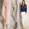 on Sale Autumn Winter Women Ladies Warm Legging Leather Pants Female High Waist Stretchable Pencil Skinny Trousers  ► Photo 1/3