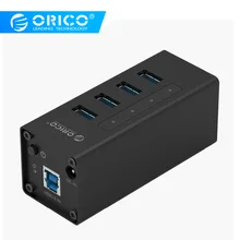 ORICO концентратор USB алюминиевый 4 порта USB3.0 концентратор с 12V питания 5 Гбит/с ноутбук концентратор для Windows/Mac/Linux-черный