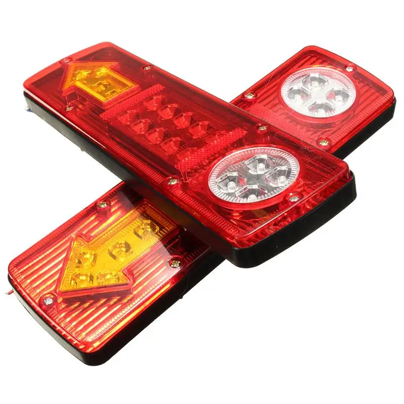 1 Pair 12VDC 19 LED Trailer Tail Braking Turning Reversing Lights