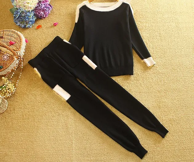 Women's Tracksuit New Autumn Winter 2018 Fashion Clothes Sportsuit Woman Slim Sweater With Pants Suits Knitted Two Piece Set Women's Tracksuit New Autumn Winter 2018 Fashion Clothes Sportsuit Woman Slim Sweater With Pants Suits Knitted Two Piece Set