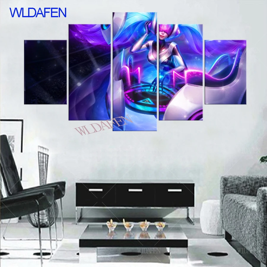 5 Pieces Canvas art Printed League Lol game Qinse Fairy legends For Living Wall Art Home Decor kids bedroom decor | Дом и сад