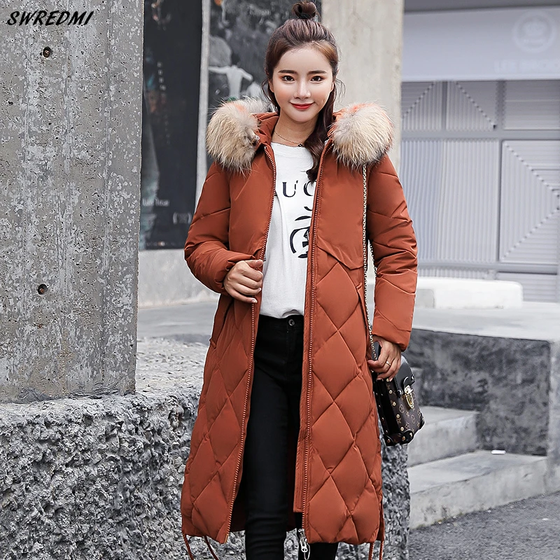 SWREDMI Women's Winter Coat Plus Size S-3XL Parkas Female Hooded Wadded Jacket Coat Cotton Padded Clothing Overcoat Mujer