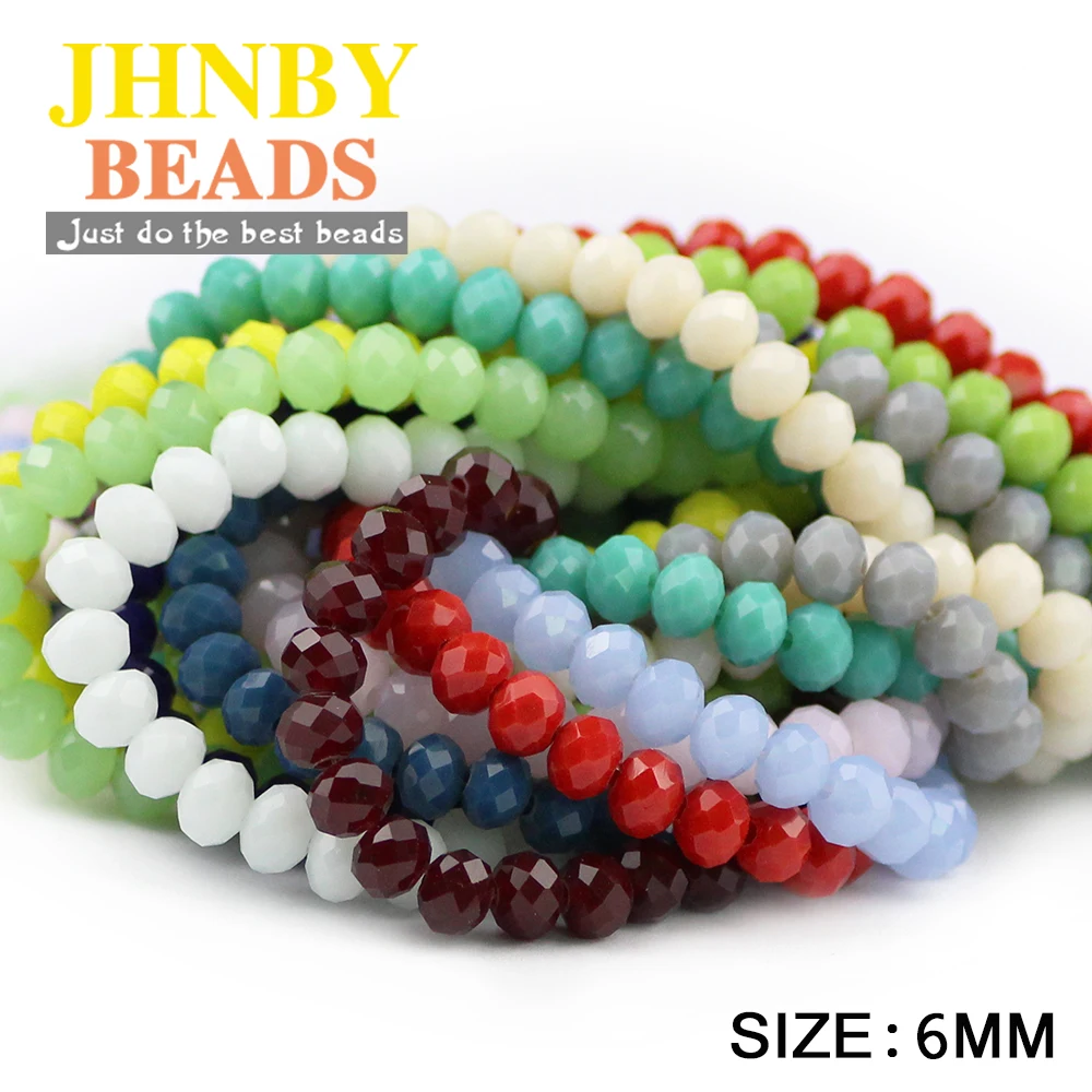 

JHNBY Faceted Austrian crystal beads ball 6x4mm 50pcs Flat Round Ceramic color Loose beads jewelry making bracelets necklace DIY