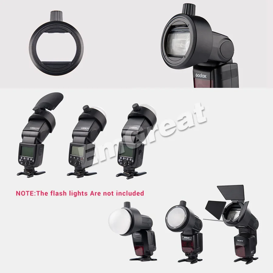 Godox S-R1 вспышка Speedlight адаптер AK-R1 переходное кольцо для Godox TT685 V850II V860II V350 TT600 Yongnuo Canon Nikon sony Flash