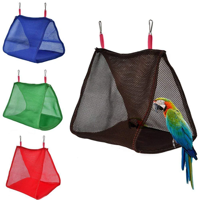 

Summer Breathable Pet Parrot Hanging Hammock Triangle Soft Sandwich Mesh Bird Hammock Pet Cage Hanging Bed Swing