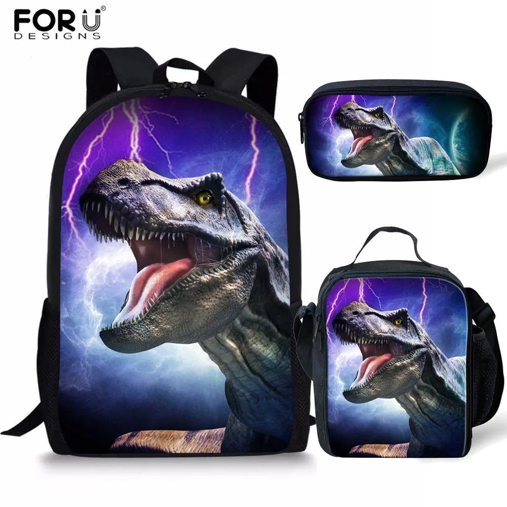 FORUDESIGNS динозавр 3D печать сумки для ланча мальчиков детская школьная сумка еды