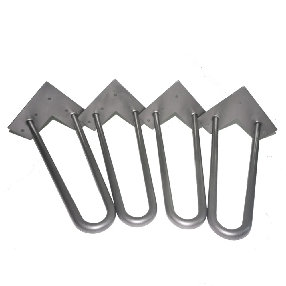 Free Shipping 12" hairpin legs table feet 2 rod set of 4 Metal legs for