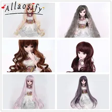 Allaosify BJD парик 1/3 1/4 длинные прямые и вьющиеся челки парики Высокая температура волокна волос для кукол