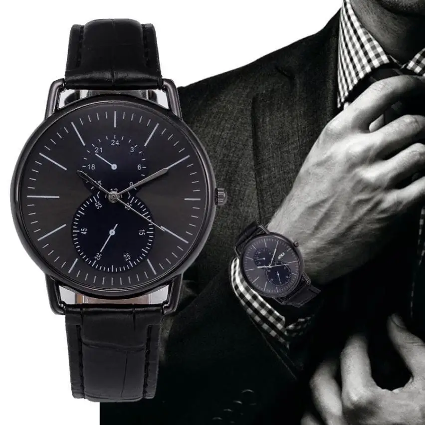 

2018 Mens Watches Top Brand Luxury Casual Military Quartz Sports Wristwatch Leather Male Clock Watch Relogio Masculino #C