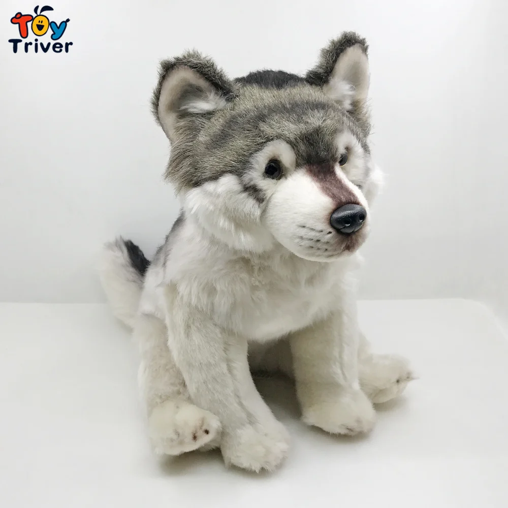 Lifelike Wolf Dog Husky Puppy Plush Toy Triver Stuffed Animal Doll Baby Kids Wolf Lover Birthday Gi