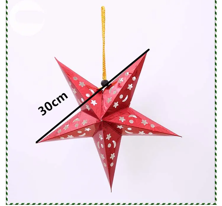 2 шт. 30 см Рождественский полые звезда Бумага Подвески рождественские украшения для дома магазин Mall год Navidad Рождество