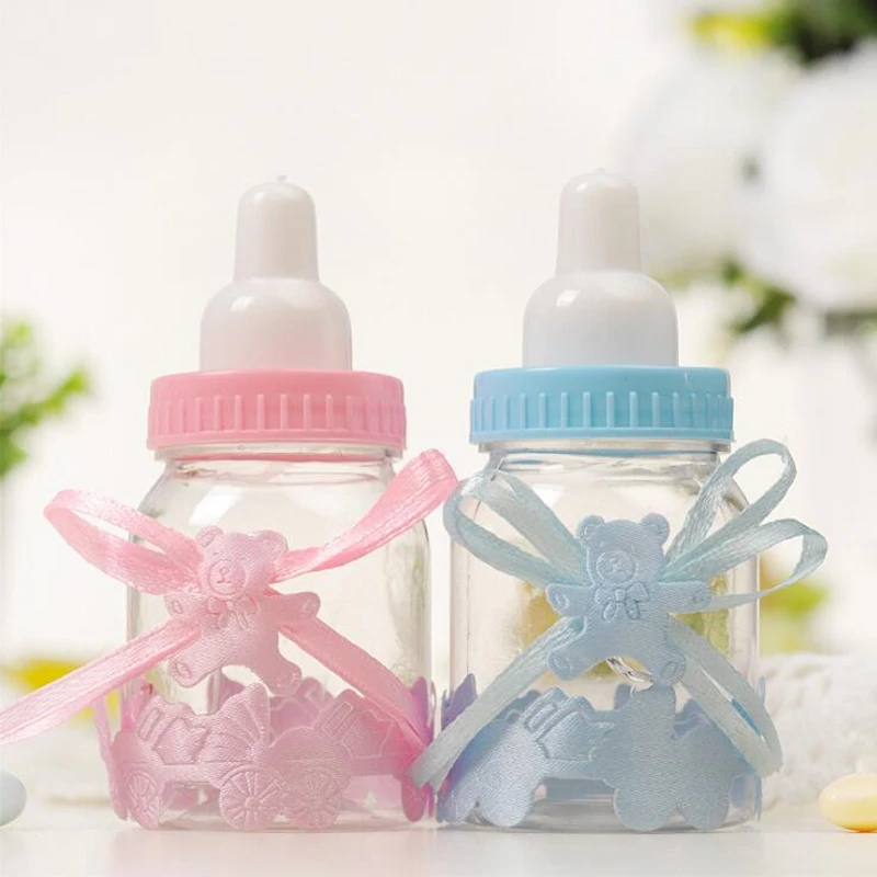 

12Pcs/set Girl Boy Baby Shower Decorations Baby Shower Chocolate Candy Box Blue Pink Bottle Christmas Birthday Party Favors Gift
