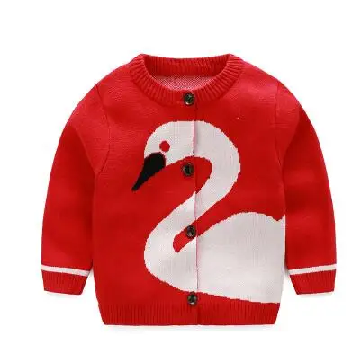 Хлопковый Детский свитер, кардиган, вязаный детский свитер, повседневная одежда для маленьких мальчиков и девочек, весенне-осенний Детский кардиган, одежда для маленьких мальчиков - Цвет: Красный