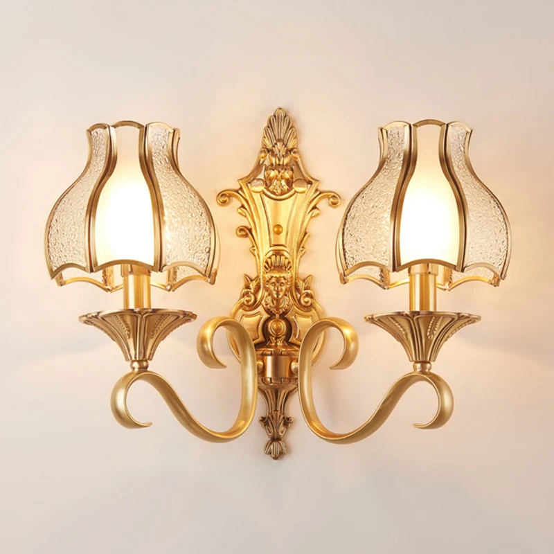 Retro Wall Lamp Vintage Copper Wall lights Hotel Sconce Balcony Stair